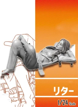 1/24 kaasaegne tüdruk istuda ja puhata Vaik joonis Mudel komplektid Kääbus gk Unassembly Värvimata