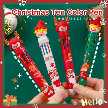 1 Tk 10 Värve Christmas Tree Gel Pen Armas Pastapliiatsid, Kirjud Pen Lapsed Kooli, Võttes Märkused Ja Doodling Kirjatarvete