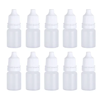 10tk 5ml Squeezable Tilguti Pudelid Tühjad silmatilgad Pudelid Silma Dripper jaoks Eyewash ( Valge )