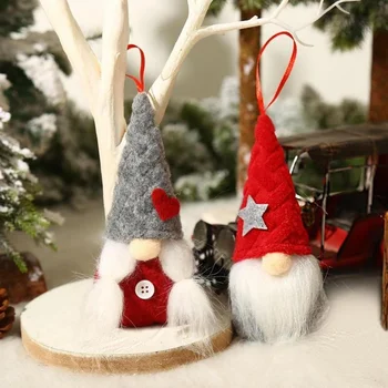 2 Tk/palju Gnome jõulukaunistused Näota Nukk Christmas Tree Teenetemärgi Tilk Kaunistused Lapsed Xmas Kingitus Paar Nukk navidad