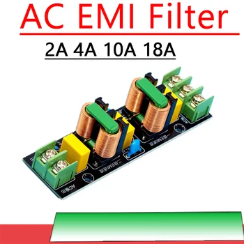2-käiguline 2A 4A 10A 18A EMI Filter Juhatuse AC 220v110v Anti-interferentsi EMC FCC Toide Filter Puhastaja Müra Lisand