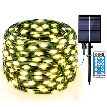 20/50/100M Solar Powered Trossi Light String Remote Väljas Veekindel PVC Toru Haldjas Valguse Aed, Terrass, Aed Decor
