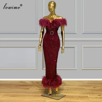 2020 Vintage Burgundia Merineitsi Kokteili Kleidid Bateau Naiste Prom Dress Pool Pahkluu Pikkus Punane Vaip Põgenenud Hommikumantlid Kohandada