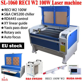 2024 lasergraveerimine 1000*600 mm 100W Co2 Laser Graveerija Lõikamise Masin RUIDA 6445 CW5000 Laser Cutter Märgis Nikerdamist masin