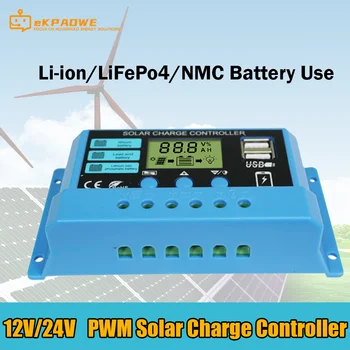 30A Päikese Eest vastutav Li ion Lifepo4 Aku 12V/24V Reguleeritav LCD-Ekraan päikesepaneel Aku Regulaator USB Port