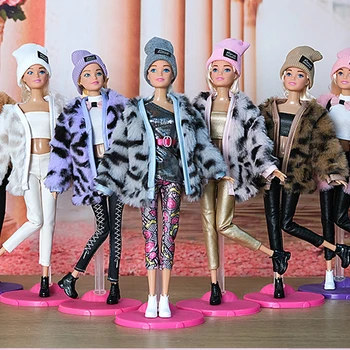 4tk/Set=Nuku Riideid Kasukas Särk Toru Peal Püksid Müts Sobib Barbie 11.8 tolline Nukk Vabaaja Rõivad
