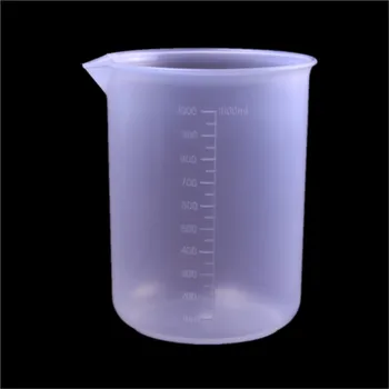 4tk/palju 1000ml Plastikust Lõpetas Keeduklaasi Cup Labor, Keemia komplekt lab PP keeduklaas
