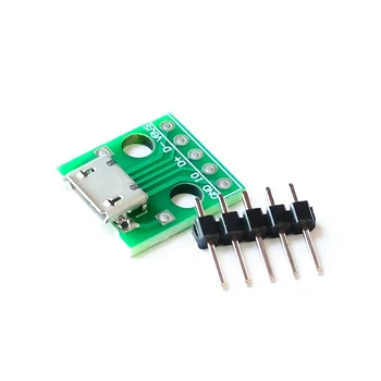 50tk/palju Mikro-USB-Dip Naine Base Type B Mike 5p Patch In-line Adapter Plaat Keevitatud Naine Pea 5P Pin-koodi