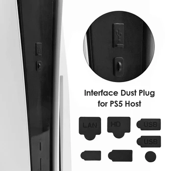 7tk Silikoon Tolmu Pistikud Seatud PS5 Lisaseadmed-USB-HDMI-Liides, Anti-Tolmu ühise Põllumajanduspoliitika Hõlmama Tolmukindel Pistik PS5 Mängukonsool