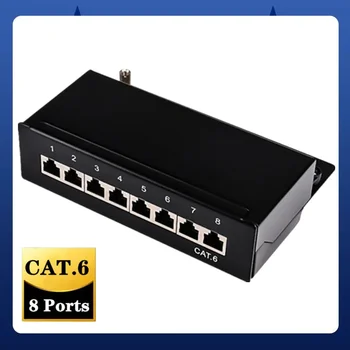8 Porti Cat6 Cat6A Seinale Paigaldatud Patch Paneel Võrgustike Varjestatud RJ45 Arvuti Ethernet Paiga Bay Keystone Jack 12-Port Sülearvutid