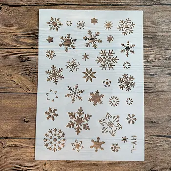A4 29 *21cm DIY mandala maali šabloonid tembeldatud fotoalbumi surutrükiga paber-kaardi puit, riie Jõulud lumehelbed