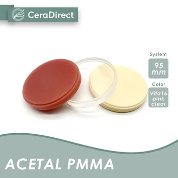 Acetal PMMA Disk 95mm Hambaravi Paindlik Cad-Cam Disc Hambaproteeside Vaik PMMA Plokk
