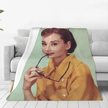 Audrey Hepburn Fuzzy Tekk 3D Print Ilu Tüdruk, Filmi Uudne Viska Tekk Home Hotel Diivan 150*125cm Bedspread