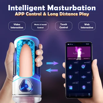 Automaatne Masturbator Meeste Vibraatorid Vagiina Tuss Voice Bluetooth APP Kontrolli Täiskasvanud Sugu mänguasjad Hea Meeste Masturbatsioon Cup