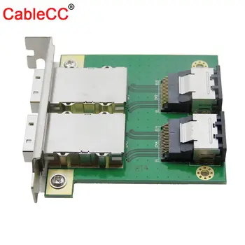 Cablecc Dual Port Sise-Mini SAS-i 4i SFF-8087 Välise Mini SAS-4 x SFF-8088 PCI Kaart PCI Montaažiplaat