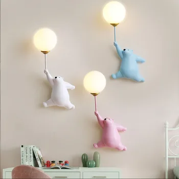 Cartoon jääkaru LED Sconce Kerge Loominguline Seina Valgustus Lampe Murale Perekonna Hotell Kid Laste Magamistuba öö Lambid