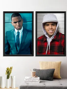 Chris Brown Laulja Portree Rap Plakat Toas Seina Stiker Decor Prindib Art Silk Kodu Kingitus
