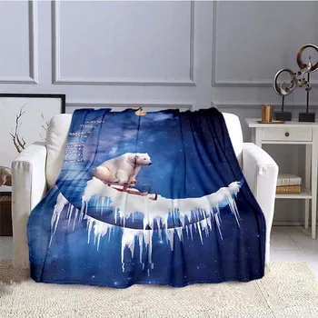 Cute Cartoon Loomade jääkaru Tekk 3D Trükitud Loomade Muster Lapp Viska Tekid Kodus Diivanil Trükitud Pehme Soe voodikatted (Päevatekid)
