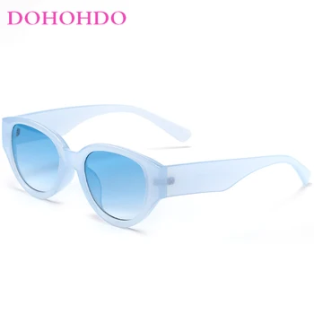 DOHOHDO Retro Ovaalsed Päikeseprillid Naistele, Meestele Jelly Sinine Lilla Prillid Tooni UV400 Mood Naiste Cat Eye Värvikas Päikese Prillid