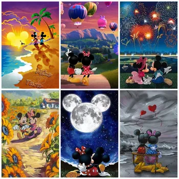 Disney Cartoon Miki Minni Pulmas Seina Art Lõuend Maali Nordic Plakatid Ja Pildid Seina Pilte Tüdruk Kids Room Decor