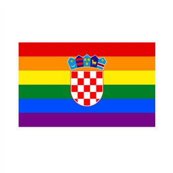FLAGLAND 90x150cm Horvaatia Gay Pride vikerkaare lipp