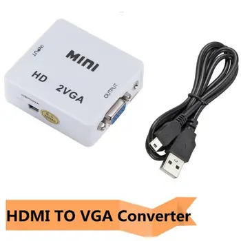 HDMI To VGA Mini HDMI-VGA-Audio-Video Adapter Converter 1080P Mini-HDMI-VGA-Converter-Adapter DC 5V