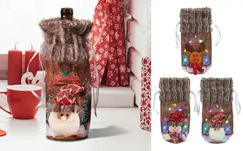 Häid Jõule Veini Kotid head Uut Aastat Pidulik Dekoratiivne Pudel Õlut Kuuluvad Majapidamis-LED Light Pudel Riided Baarid