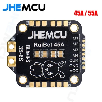 JHEMCU RuiBet 45A/55A ESC BLHELI_S Dshot600 4in1 Harjadeta ESC 3-6S jaoks RC FPV Freestyle Lennu Kontrolleri Undamine Osad