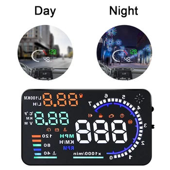 Kiirus Kütuse Hoiatus OBD2 HUD Auto Head Up Display Andmete Diagnostiline Vahend, Pinge Alarm LED Esiklaas Projektor 5.5