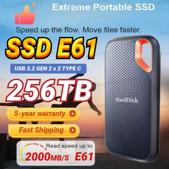 Kuum Välise SSD 4TB Kaasaskantav Solid State Drive e61 seadmesse 256TB 1 TB 2TB C-Tüüpi USB-3.2 Gen2 Mobile Hard Drive Ketta Laptop PS5