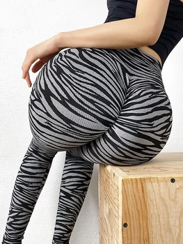 Kõrge Vöökoht Jooga Püksid Zebra Seksikas Säärised Push Up Mood Leoaprd Trükitud Fitness Retuusid Naistele Jõusaalis Töötab Spordi Püksid