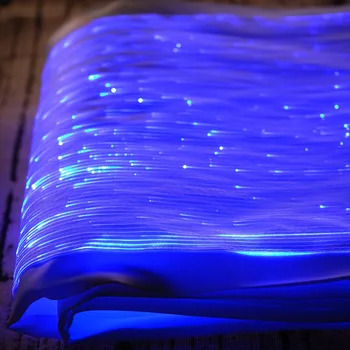 LED Helendav Kuma Pimedas Riie Fiiberoptika süttib Riie Tekstiili-LED-Light Emitting Optilised Kiud Riie