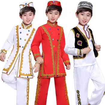 Laste Uygur Kostüüm Kostüümid Kasahhi Folk Dance Kids Hiina Tulemuslikkuse Tüdruk Poiss Traditsiooniline Kleit Siseriiklike Riided