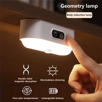 Leibkonna Loominguline Geomeetriline Öö Valguses, Laadimine USB Magnet Äraveo Astmevaba Dimm Lugemise Silmade Kaitse LED laualamp