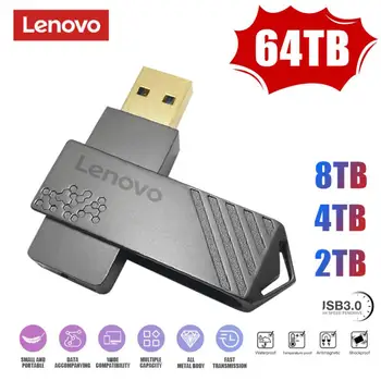 Lenovo Pendrive 64TB 16TB Mini USB Flash Drive 8TB 4TB Pen Drive 2TB USB 3.0 Stick Mobile Flash Mälu on Ketta Ps4 Ps5 Sülearvuti
