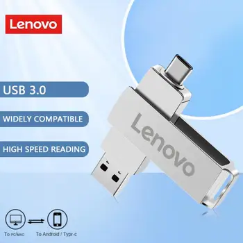 Lenovo Usb Flash Drives 64GB USB 3.0 TypeC Dual Interface OTG Pen Drive 128GB Kaasaskantav Pöörleva Key USB Flash mälupulk