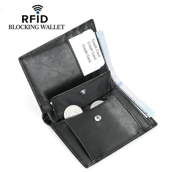 Meeste Rahakott Sünteetilisest Nahast RFID Kaardi Omanik Lühike Taskud Bifold Disaini Väike Rahakott Raha Kotti Mündi Tasku Kõrge Kvaliteediga