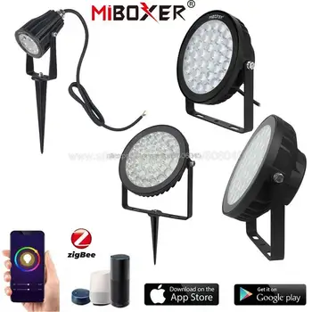MiBoxer 6W 15W 25W RGBCCT LED Aed Valgus Zigbee 3.0 Veekindel IP66 Smart Väljas Muru Lambi Hääl WiF App Kontrolli AC220V DC24V
