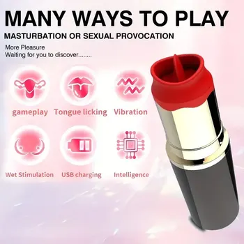 Mini Huulepulk Vibraator Naistele Keele Köniinsä Vibraator Dildo Clit Stimulaator Tupe G-Spot, Massaaž Masturbator Täiskasvanud Sugu Mänguasi