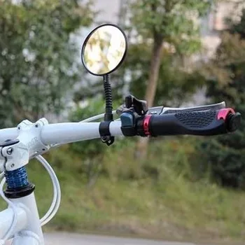 Müügi Edendamine 1tk Pööratav Bike Peeglid Jalgratta Lenkstangi Paindlik Tagumine Tagasi Vaadata Rearview Mirror Must Tilk Laevandus