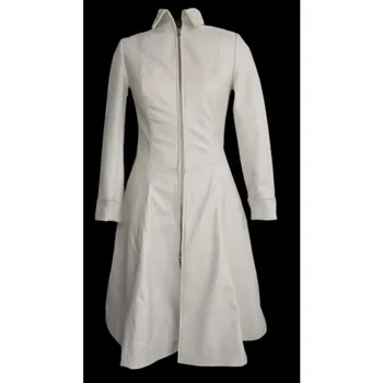 Naiste Nahast Kleit 100% Käsitsi valmistatud Ehtne Lambanahk Valge Nahast Kleit