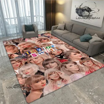 Non-slip vaip Laulja Taylor-Swift mustriga vaip, elutoas, magamistoas vaip jooga matt fotograafia rekvisiidid ala vaipa sünnipäeva kingitus