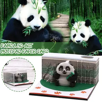 Panda kolmemõõtmeline Lisa Memo Padjad Armas Märkus Paber-Pad Märkus Lapsed Märkused 3D Kingitused Kleepuv Blokeerida T9C1