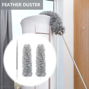 Pikendatav Feather Duster koos 280cm Roostevabast Terasest Laiendamine Pole Bendable Microfiber Duster Kodumajapidamises kasutatavate tõrjevahendite puistamine Puhastamise Vahendid