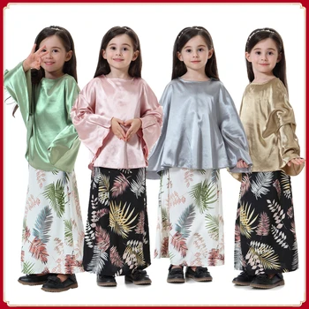 Printsess Kleit Kleit Kleit Ootd Moslemi Laste Abaya Lapsed Pikad Kleidid Tüdruk Kimono Jubah Ramadan Lähis-Ida Araabia Islami Riided