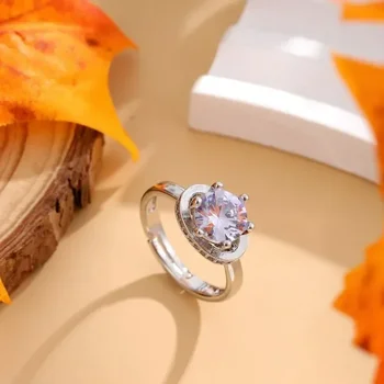 Queen ' s Crown Komplekt Teemant, Euroopa ja Ameerika Arenenud Loomulik, Särav Valge Kivi Avatud Naiste abielusõrmus
