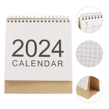 Seinakalender 2024 Laua Klapp Igapäevaseks Kasutamiseks Igakuine Dekoratiivsed Õrn Kalender Kontor