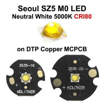 Seoul SZ5 M0 Neutraalne Valge 5000K CRI80 SMD 3535 LED Emitter kohta KDLitker DTP Vask MCPCB Taskulamp DIY Rant Pirn