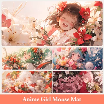Suured Anime Tüdruk 900x400MM Mouse Pad Neopreen Kummist Top Kangas 800x300MM Mängu Matt 600x300MM Tabel Kate