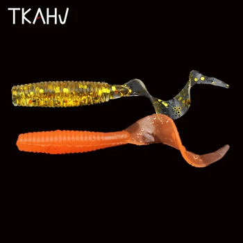 TKAHV 20pcs/palju 60mm Grub Pehme Paindlik Kalapüügi Peibutis Kunstlik Silikoon Karpkala Maggot Uss Tõetruu Swimbait Lahendada Kinnitusseadmete Wobblers